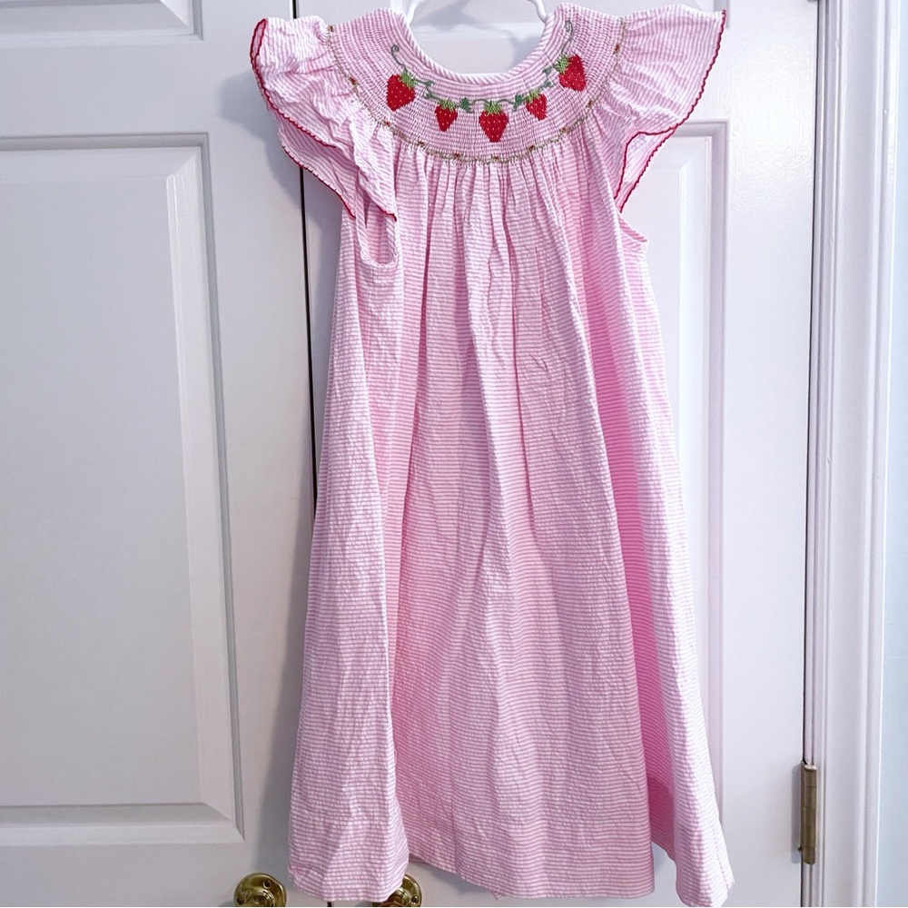 Anavini Smocked Strawberry Dress, size 6